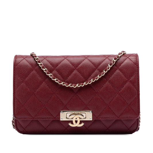 Chanel Quilted Caviar Golden Class Wallet On Chain