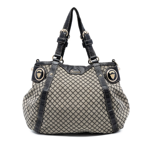 Gucci Diamante Canvas Crest Satchel