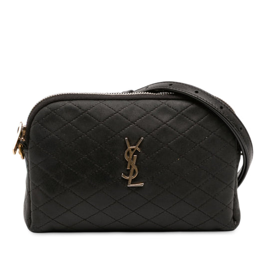 Saint Laurent Mini Quilted Lambskin Gaby Zippered Pouch