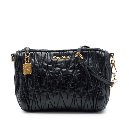 Miu Miu Matelasse Nappa Lux Charm Shoulder Bag