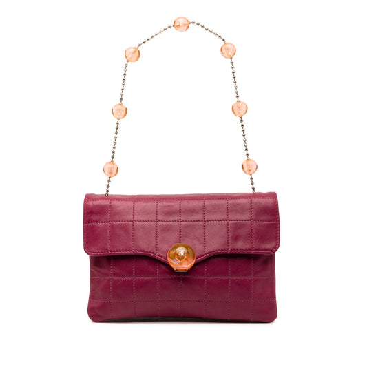 Chanel CC Choco Bar Lambskin Beaded Chain Flap