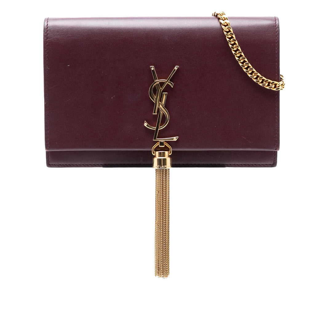 Saint Laurent Smooth Calfskin Monogram Kate Tassel Wallet on Chain