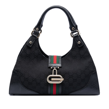 Gucci GG Canvas Web Junco Shoulder Bag