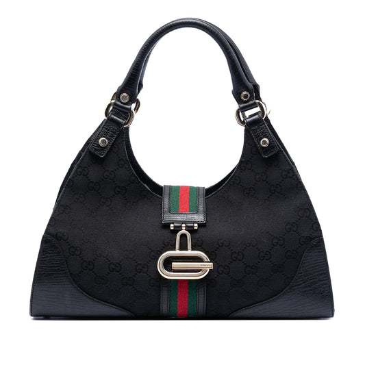 Gucci GG Canvas Web Junco Shoulder Bag