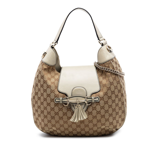 Gucci Medium GG Canvas Emily Flap Satchel