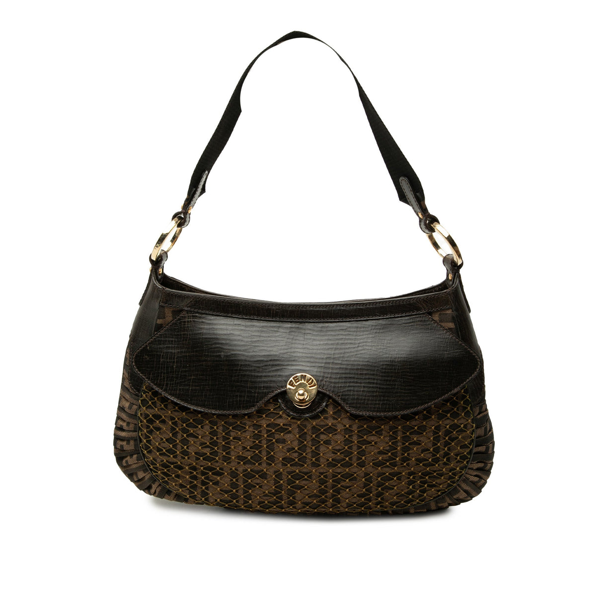 Fendi Zucca Canvas Mille Feuille Hobo