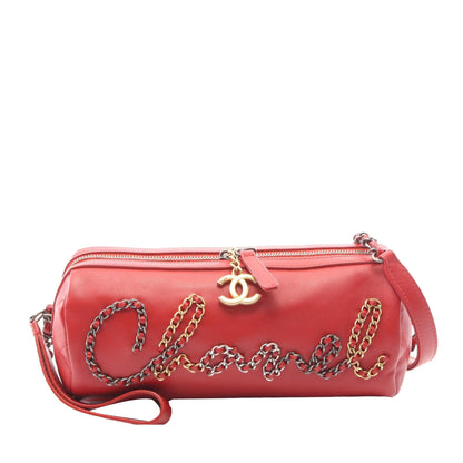 Chanel Calfskin Signature Chain Signe Bowling Bag