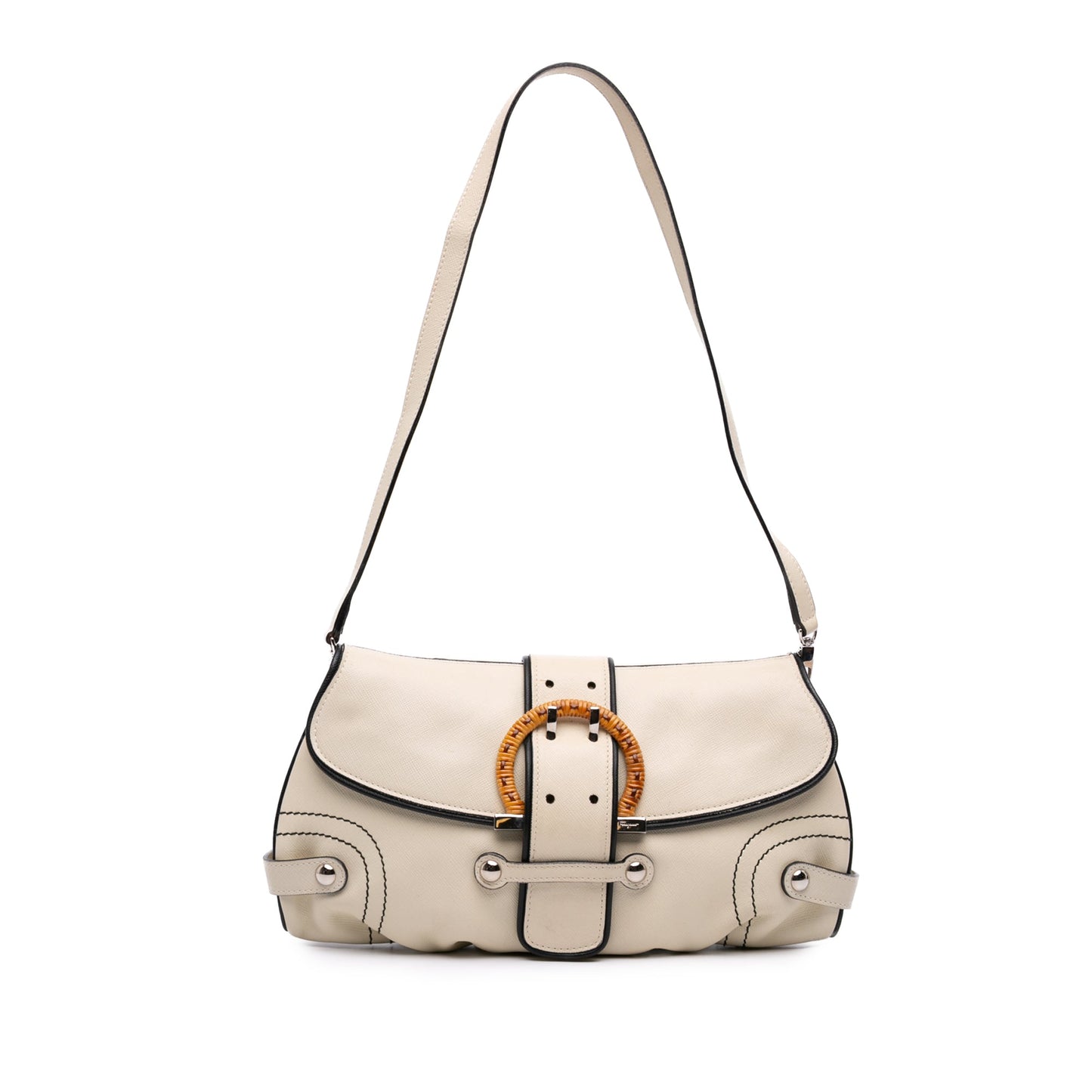 Ferragamo Leather Gancini Flap Shoulder Bag