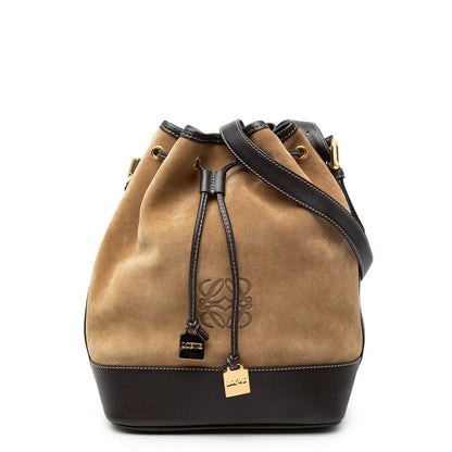 Loewe Suede Anagram Drawstring Bucket Bag