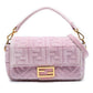 Fendi Zucca Embossed Velvet Baguette Satchel