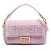 Fendi Zucca Embossed Velvet Baguette Satchel