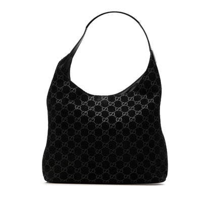 Gucci GG Suede Metal Handle Shoulder Bag