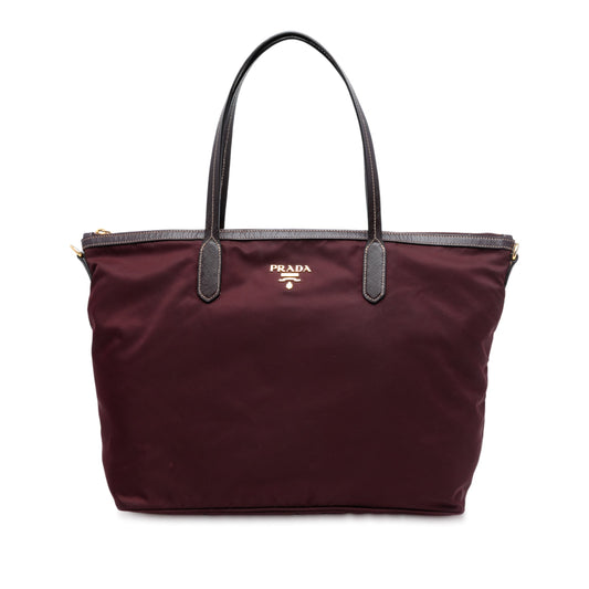 Prada Saffiano Trimmed Tessuto Satchel