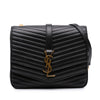 Saint Laurent Medium Chevron Lambskin Monogram Sulpice Bag