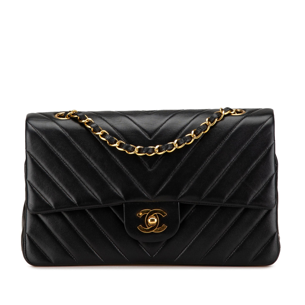Chanel Small Classic Chevron Lambskin Double Flap