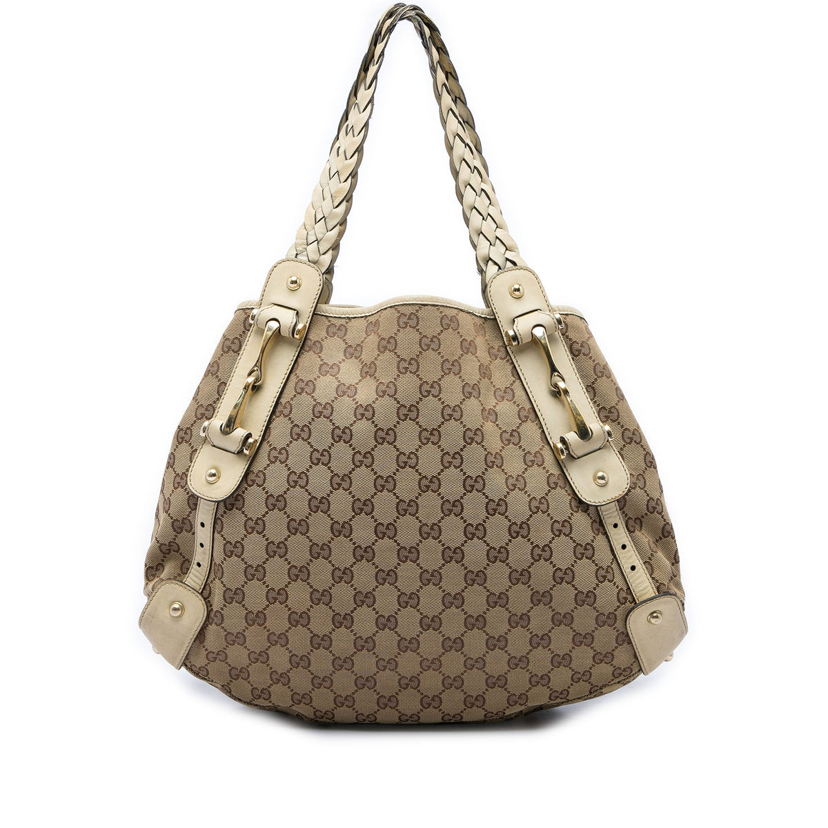 Gucci Canvas Horsebit Pelham Shoulder Bag