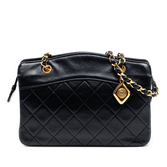 Chanel CC Quilted Lambskin Zip Handbag