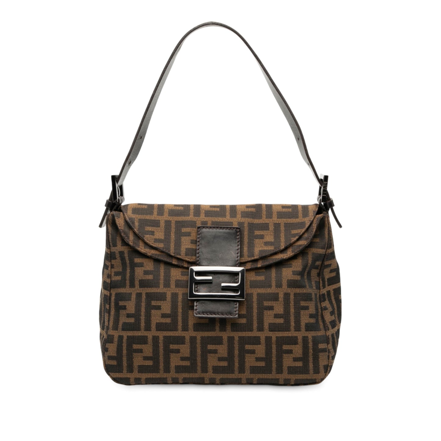 Fendi Zucca Canvas Double Flap Mamma