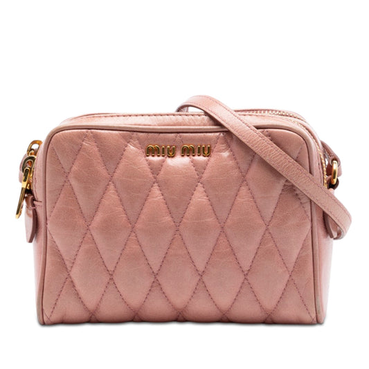Miu Miu Matelasse Nappa Double Zip Camera Bag