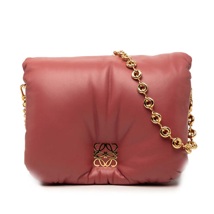 Loewe Shiny Lambskin Goya Puffer Chain Bag