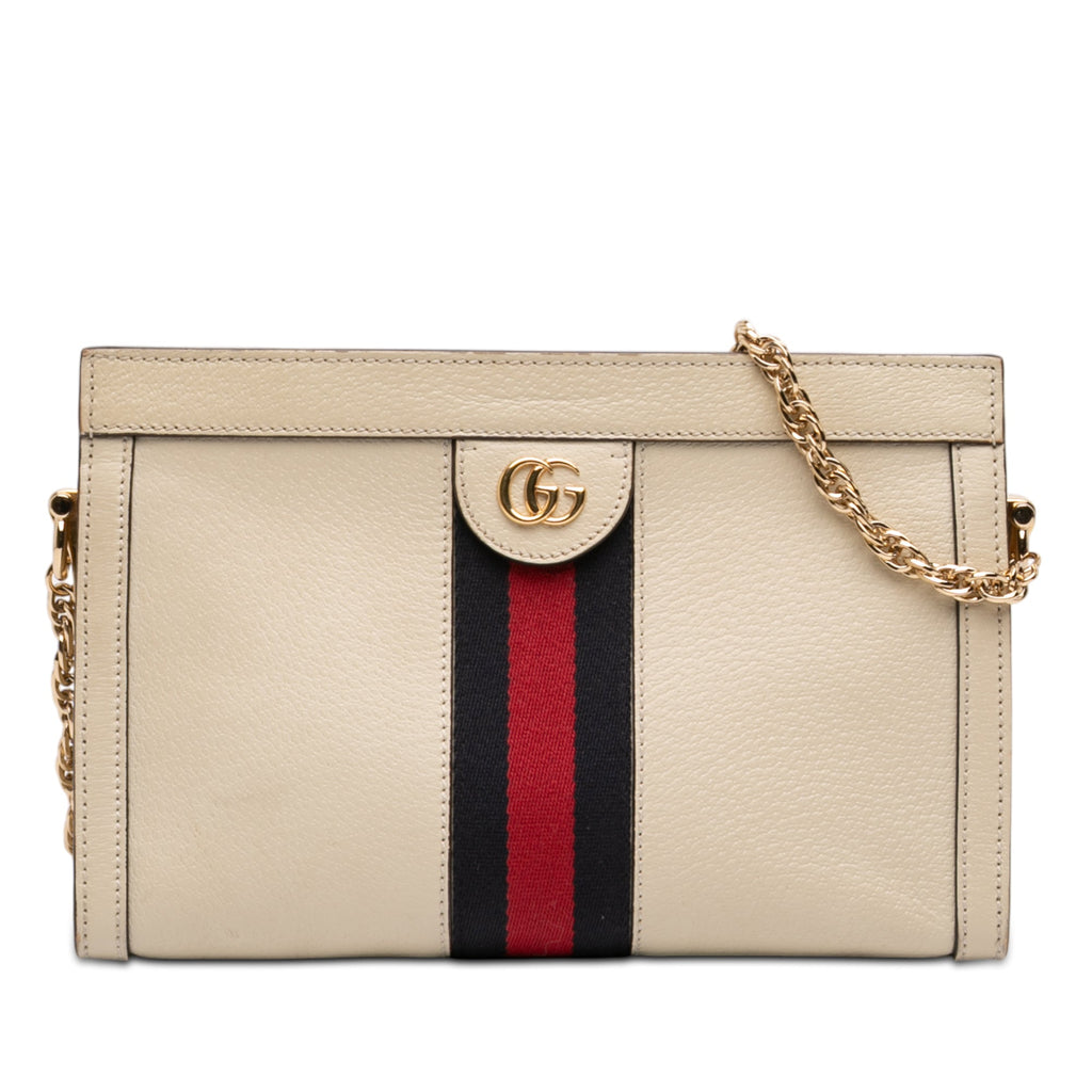 Gucci Small Calfskin Web Ophidia Chain Crossbody