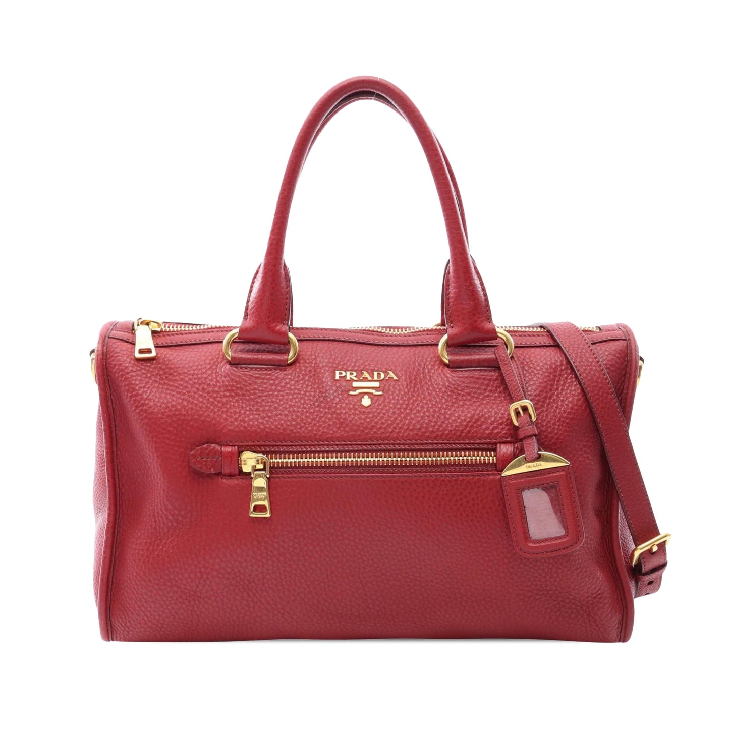 Prada Vitello Daino Zip Top Satchel