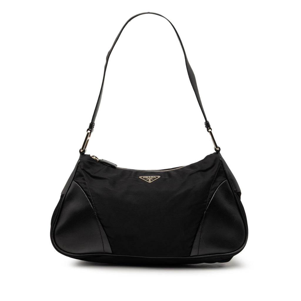 Prada Leather Trimmed Tessuto Shoulder Bag