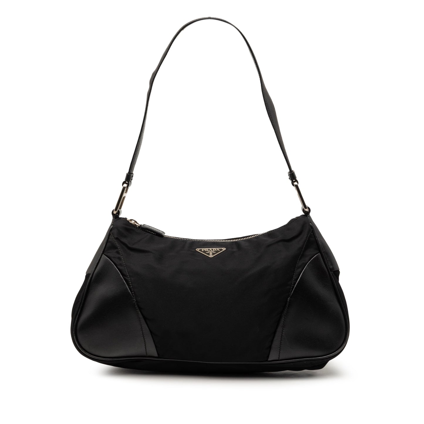 Prada Leather Trimmed Tessuto Shoulder Bag