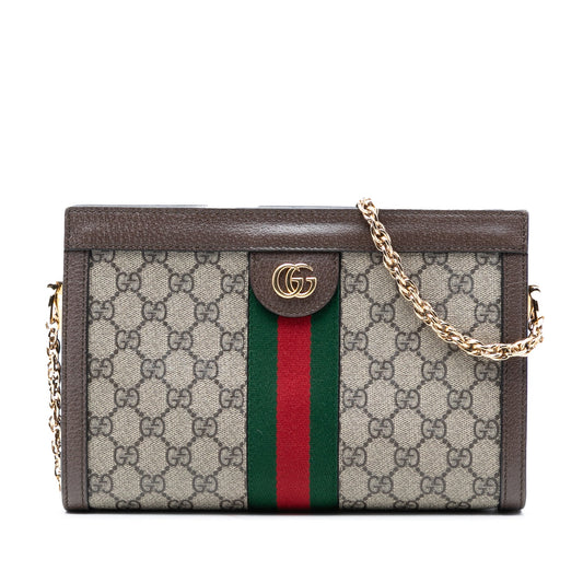 Gucci Small GG Supreme Web Ophidia Chain Crossbody