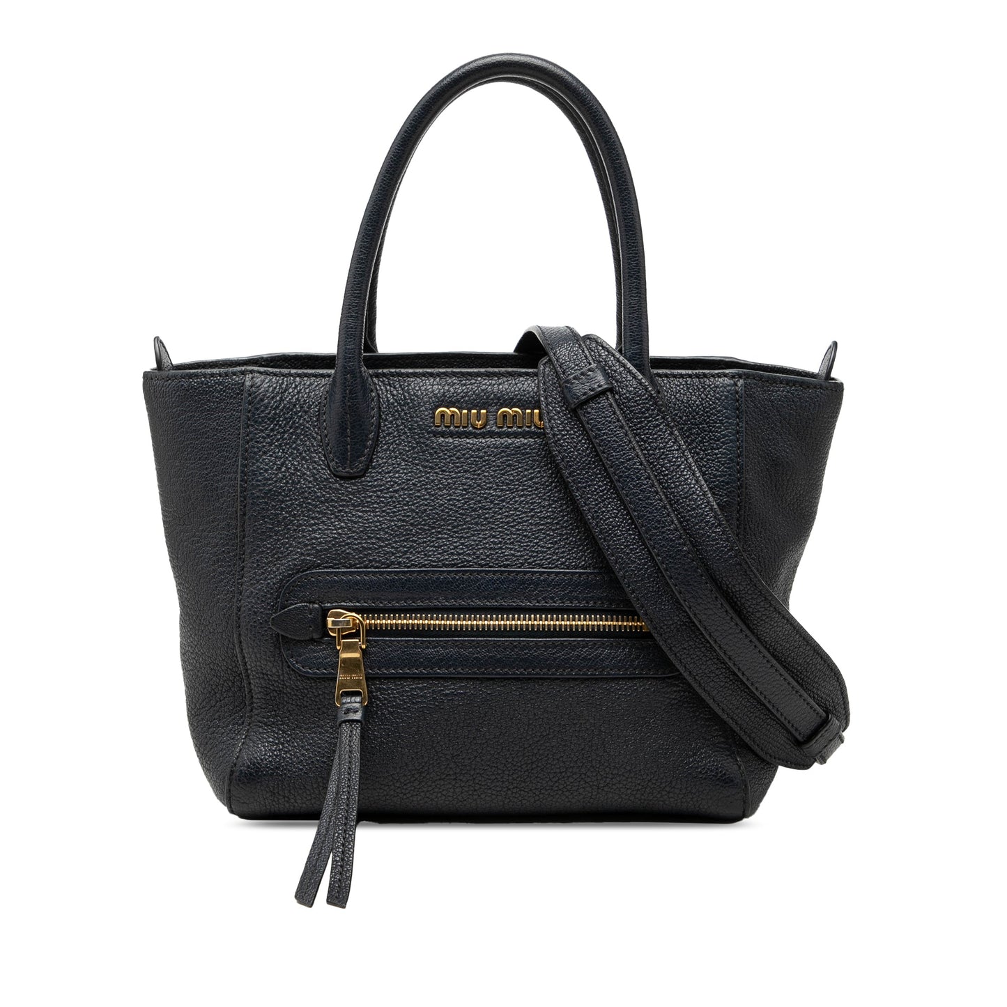 Miu Miu Goatskin Madras Front Pocket Satchel