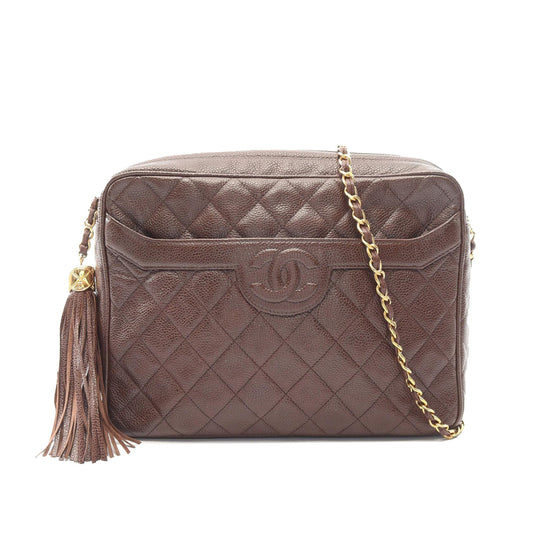 Chanel CC Quilted Caviar Tassel Camera Bag