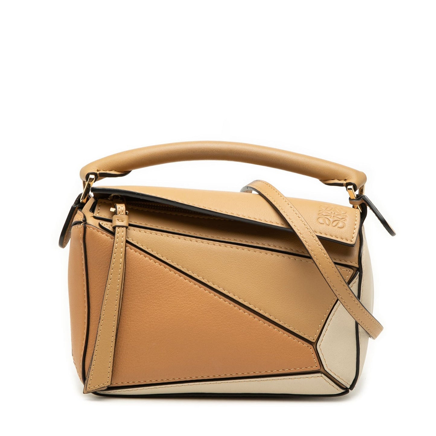 Loewe Mini Bicolor Calfskin Puzzle Satchel