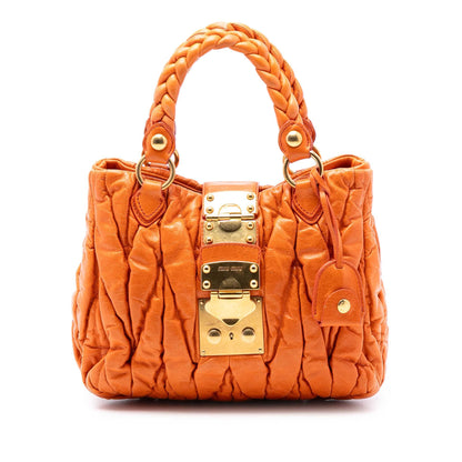 Miu Miu Matelasse Lambskin Coffer Satchel