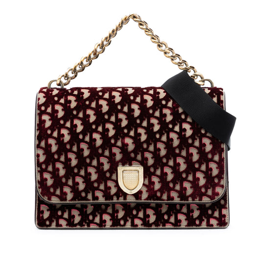 Dior Large Oblique Canvas and Velvet Diorama Flap