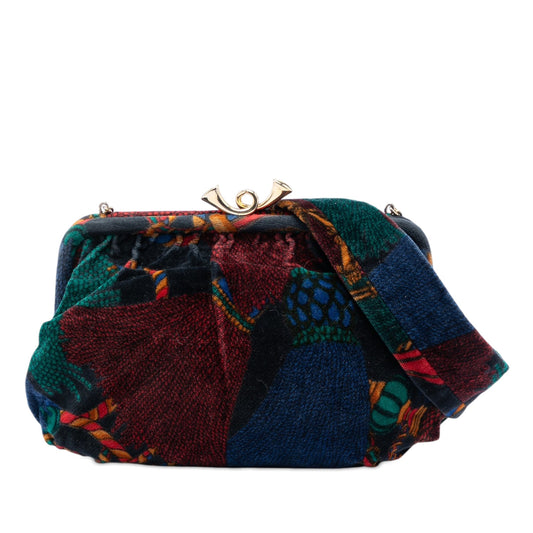 Bottega Veneta Printed Velvet Frame Shoulder Bag