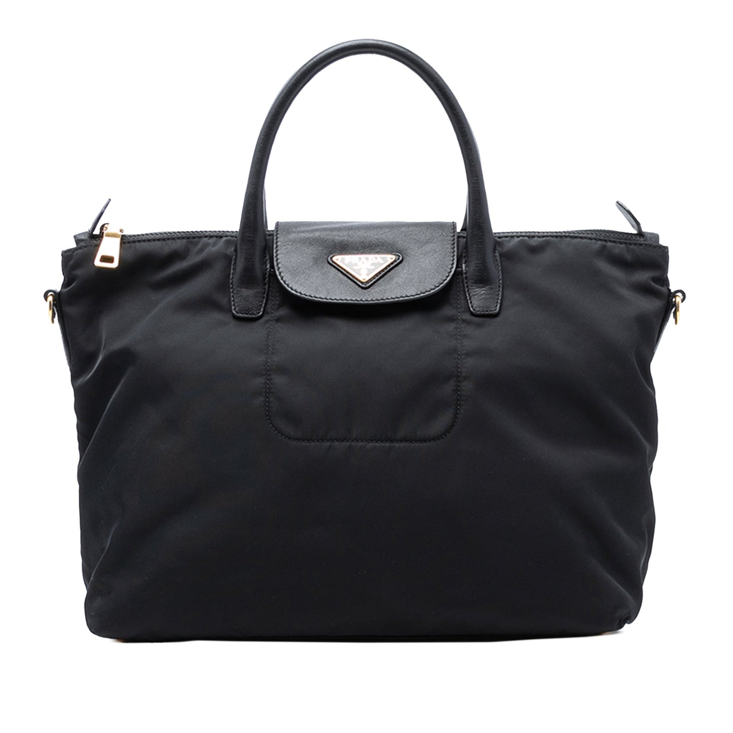 Prada Saffiano Trimmed Tessuto Satchel