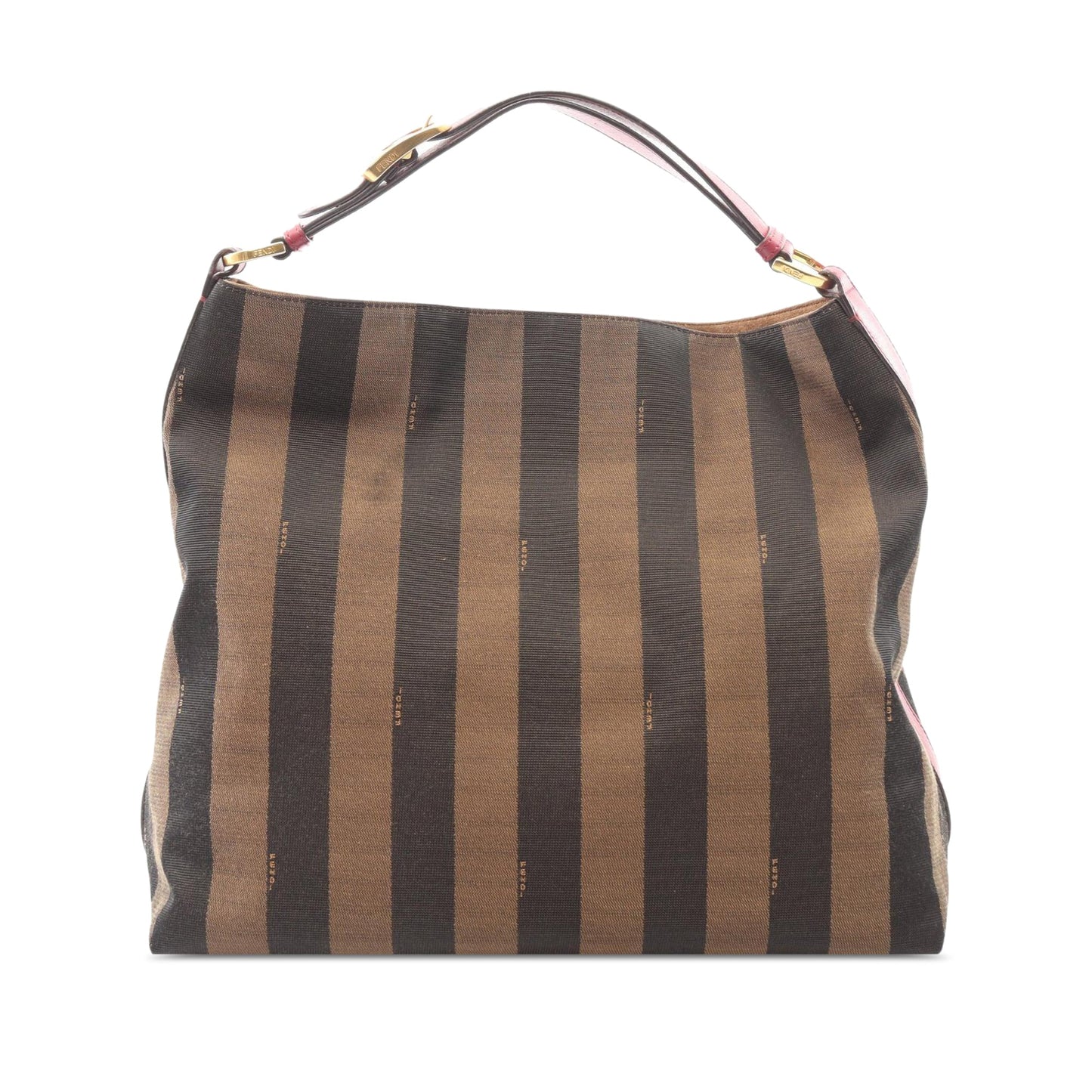 Fendi Canvas Pequin Shoulder Bag