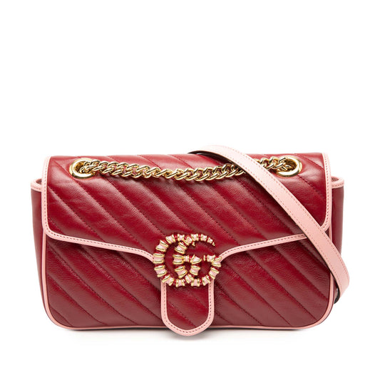 Gucci Medium GG Marmont Matelasse Diagonal Leather Torchon Shoulder Bag
