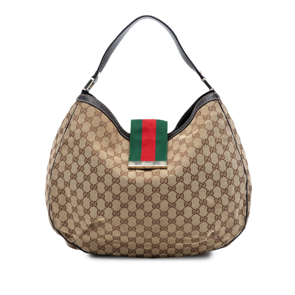 Gucci Large GG Canvas Web New Ladies Hobo