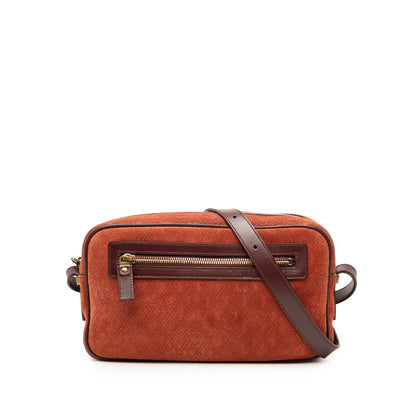 Saint Laurent Suede Monogram All Over Camera Bag