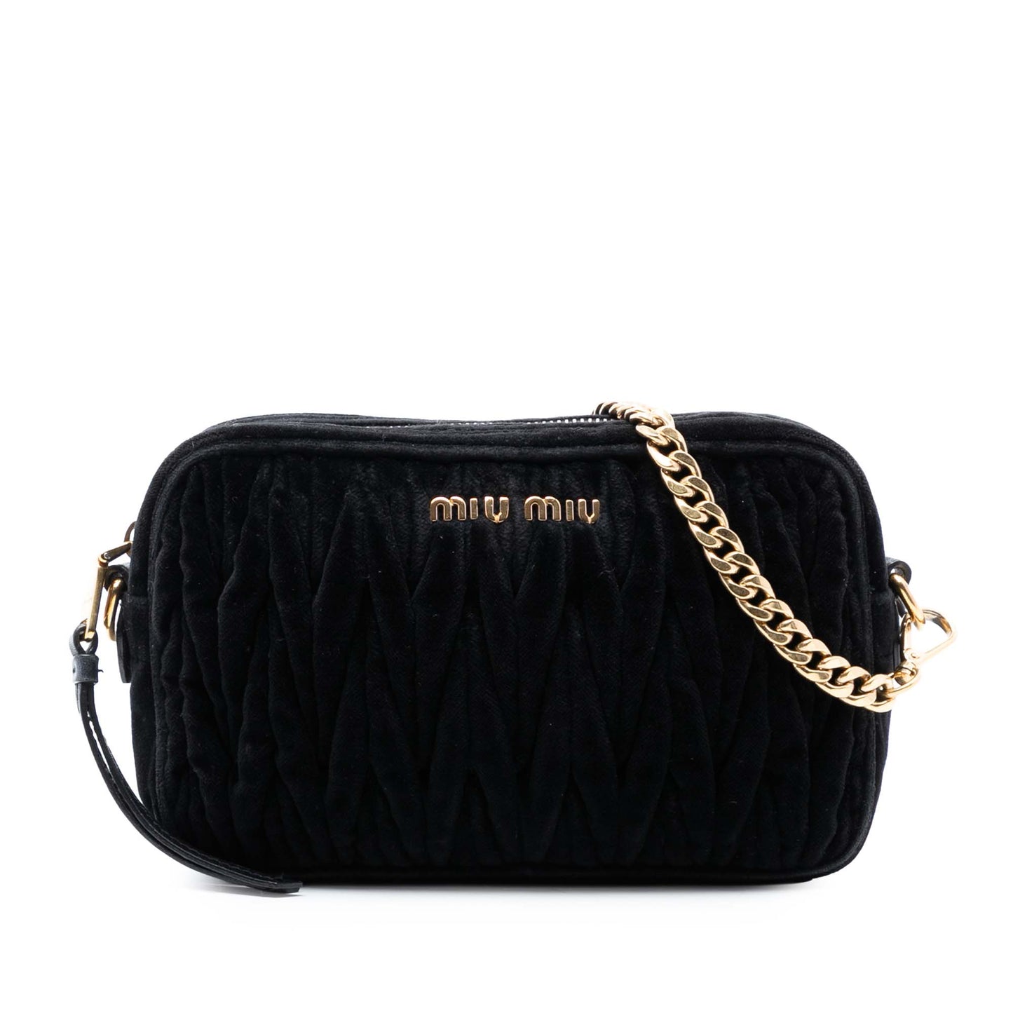 Miu Miu Matelasse Velvet Camera Crossbody