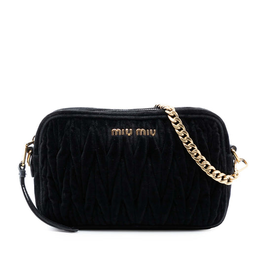 Miu Miu Matelasse Velvet Camera Crossbody