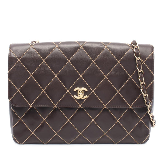 Chanel CC Calfskin Wild Stitch Flap