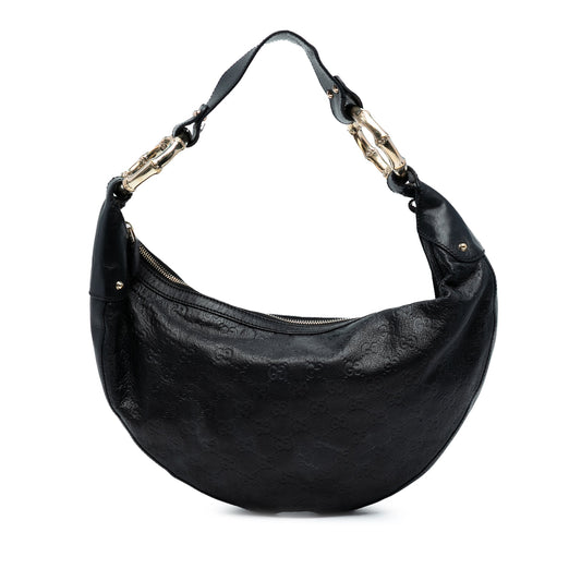 Gucci Guccissima Half Moon Bamboo Ring Hobo