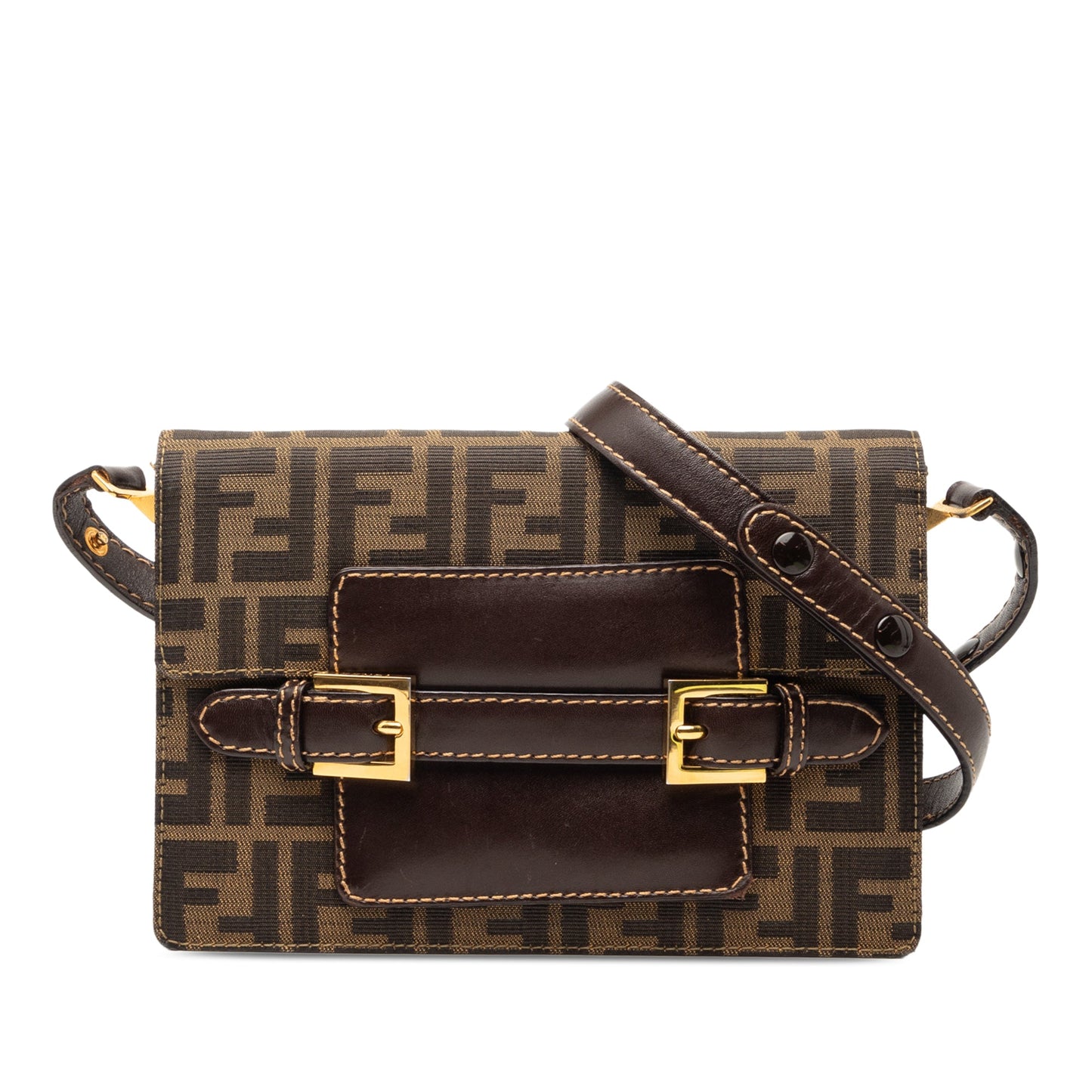 Fendi Zucca Canvas Shoulder Bag
