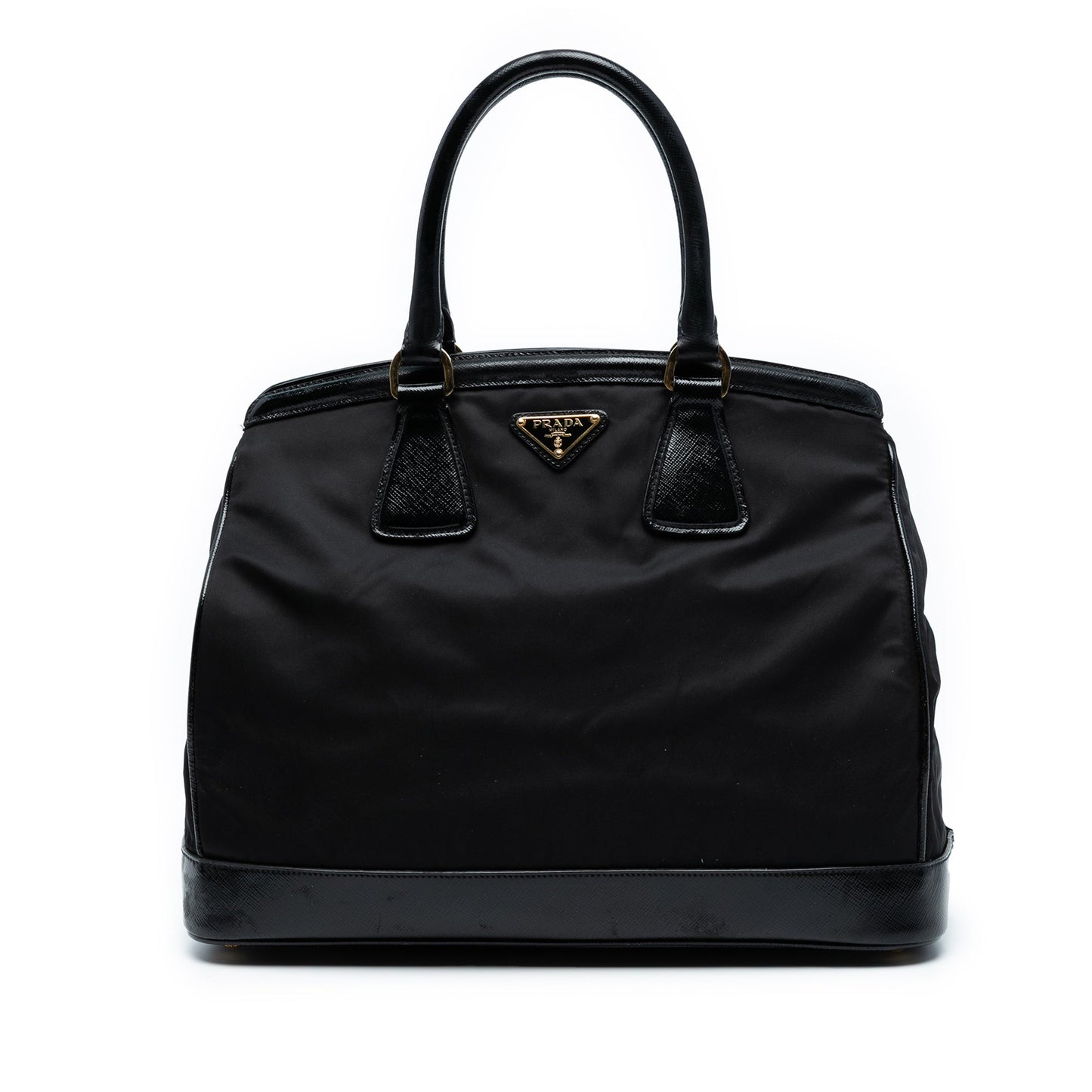 Prada Saffiano Vernice Trimmed Tessuto Parabole Tote