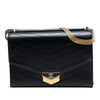 Chanel CC Chevron Calfskin Medal Flap