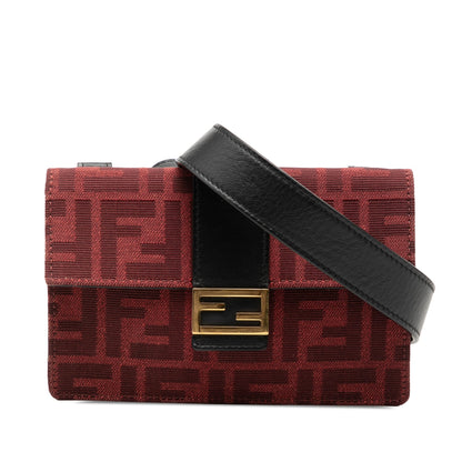 Fendi Zucca Canvas Convertible Baguette Pouch