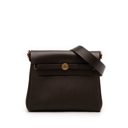 Hermès Military Toile and Vache Hunter Herbag Zip 20