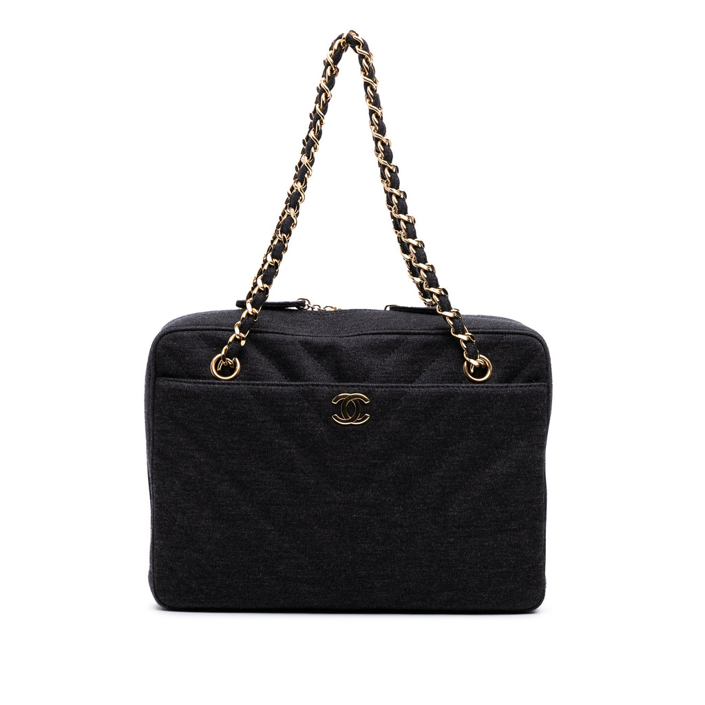 Chanel CC Chevron Jersey Camera Bag